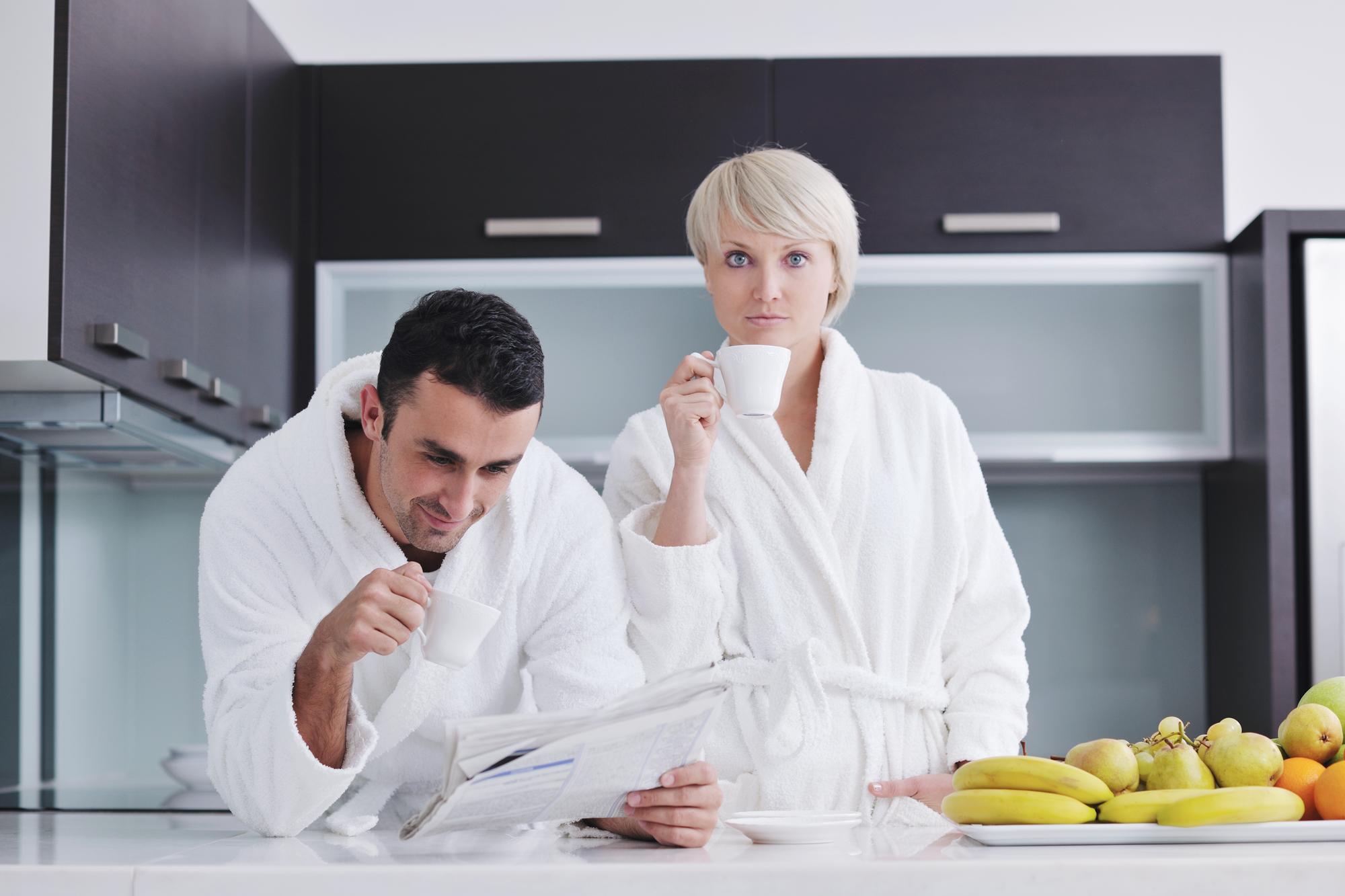 Consultation in kitchen with chef and client