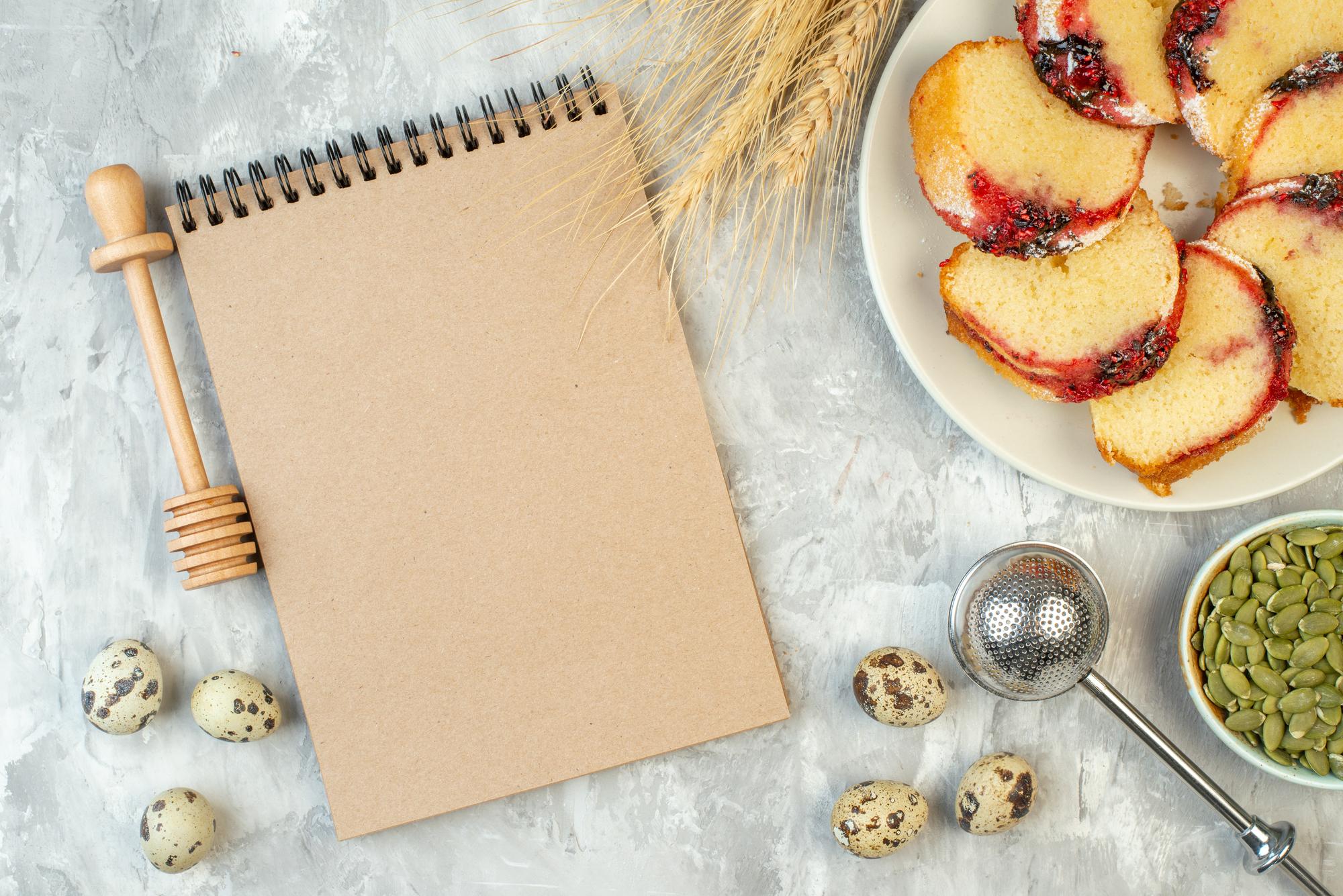 Stack of recipe cards and notes